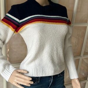 Forever21 navy white multicolor sweater